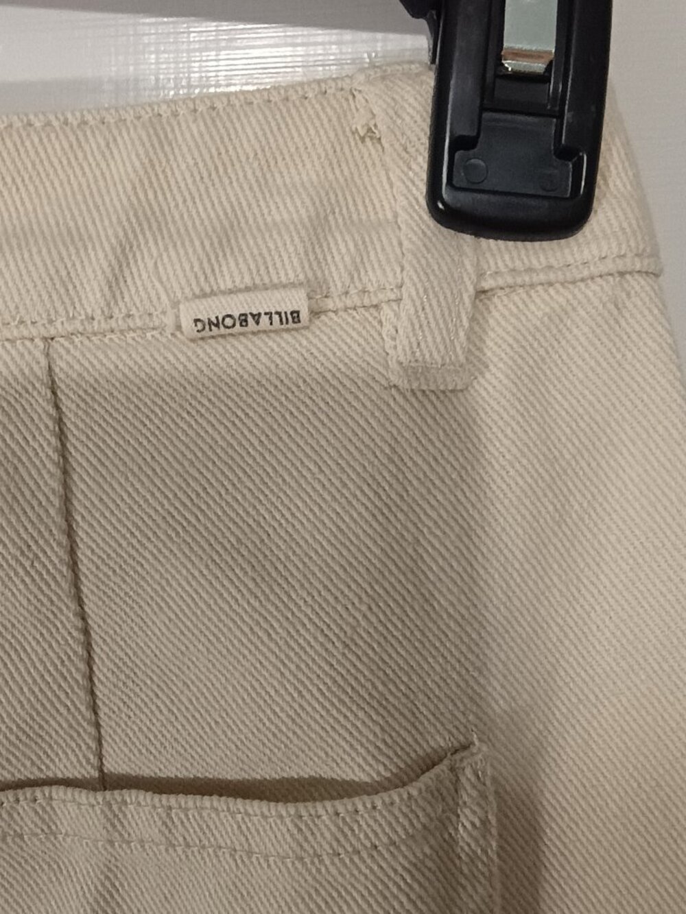 NWT Billabong Ula Pants Women’s Natural Beige Utility Carpenter Cargo Wide Leg - Picture 6 of 9